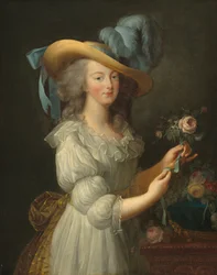 María Antonieta con un vestido de muselina